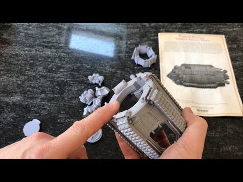 Test fitting the Terrax Pattern Termite Assault Drill and assembly tips (Forge World, Horus Heresy)