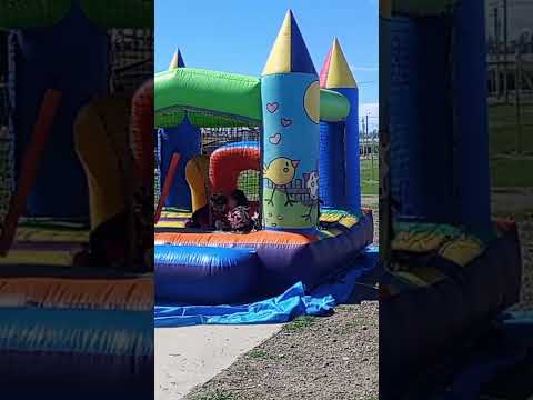 Nuestra iglesia festejando el día del niño en Barrio progreso sarmiento Chubut