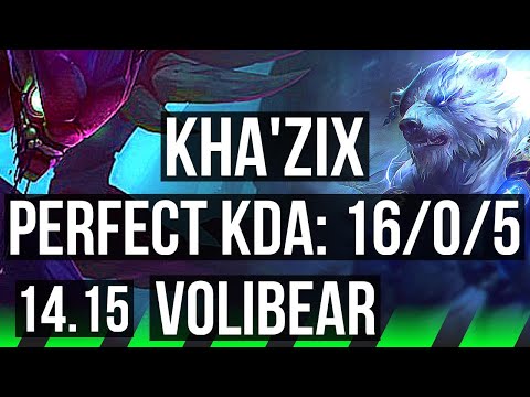 KHA'ZIX vs VOLIBEAR (JGL) | 16/0/5, Legendary, 500+ games | EUW Master | 14.15