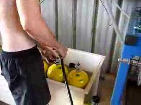 Filling up scuba tanks