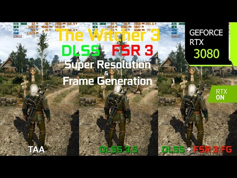 The Witcher 3 Next Gen FSR 3 Frame Generation Mod - Graphics/Performance Comparison | RTX 3080
