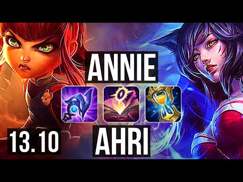 ANNIE vs AHRI (MID) | 7/0/8, 600+ games, Godlike | KR Grandmaster | 13.10