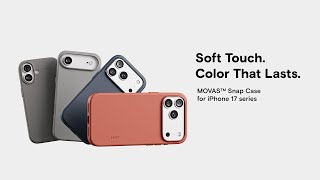 MOFT MOVAS Snap iPhone 17 Pro Hoesje MagSafe Vegan Leer Back Cover Zwart video