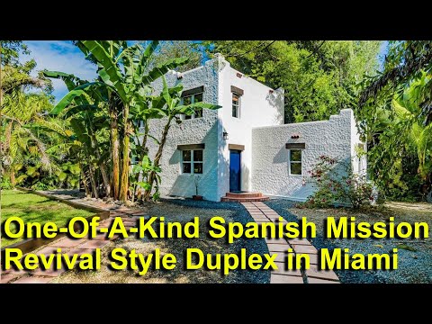 One-Of-A-Kind Spanish Mission Revival Style Duplex in Miami