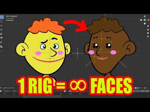 Unlimited Faces with just 1 Rig & 1 Grease Pencil Object - Blender 2.93 Quick Tip