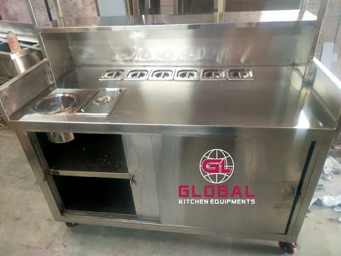 Stainless steel tea service counter, for restaurant