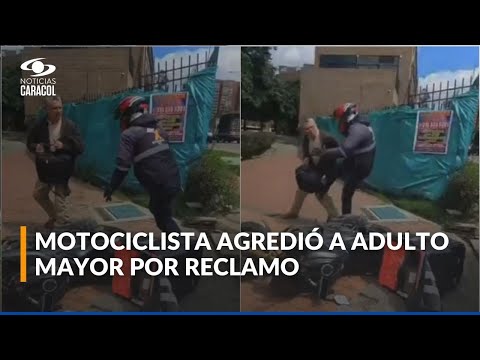 Indignación por motociclista que agredió a adulto mayor en Bogotá: quedó en video