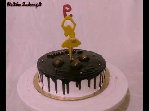 Easy Birthday chocolate cake design..... Handmade Cake Topper..... Home made chocolate...