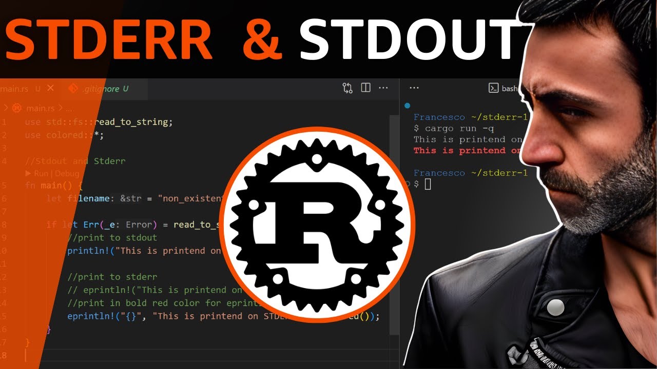 Writing Error Messages to Standard Error & Standard Output - Full Crash rust Tutorial for beginners