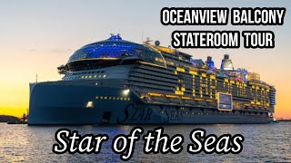Inside the New Star of the Seas Oceanview Balcony Room Tour | Royal Caribbean Cruise