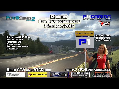 12 Hours Spa-Francorchamps 2016 - Race | rfactor 2 | P1-Gaming e.V. Race Part 1
