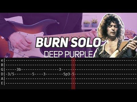 Deep Purple - Burn solo (Guitar lesson with TAB)