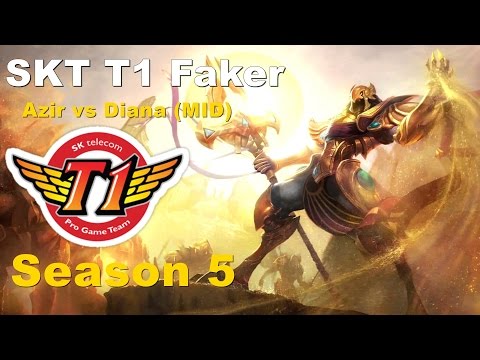 SKT T1 Faker Azir vs Diana (MID) - Ranked Challenger Korea