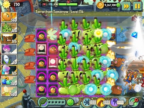 Plants vs Zombies 2 Terror from Tomorrow Level 114 - Attack! Citron & Peapod