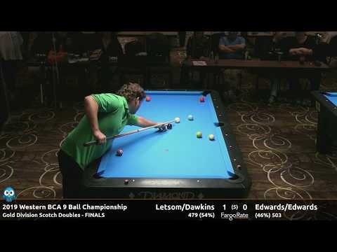 Letsom/Dawkins vs Edwards/Edwards - Gold Scotch Doubles FINALS - 2019 Western BCA 9 Ball