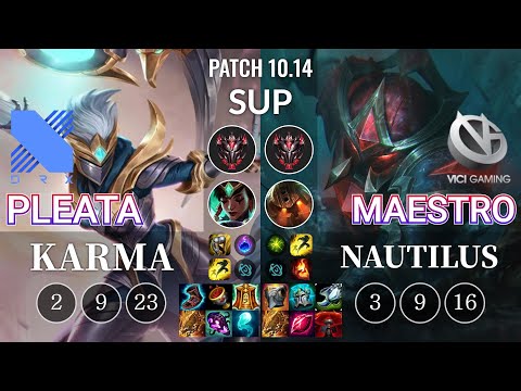 DRX Pleata Karma vs VG Maestro Nautilus Sup - KR Patch 10.14