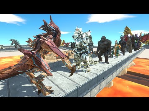 RAIJIN PACIFIC RIM vs GHIDORAH LAVA DEATH RUN - Animal Revolt Battle Simulator