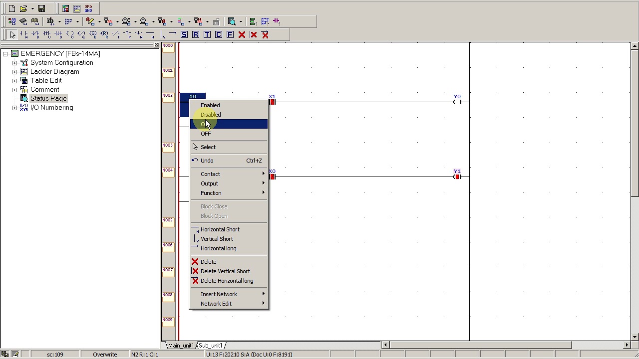 FATEK PLC EMERGENCY STOP PROGRAM
