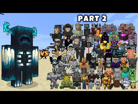 Warden vs 500 Random Mobs and bosses (Part 2) - Minecraft Mob Battle