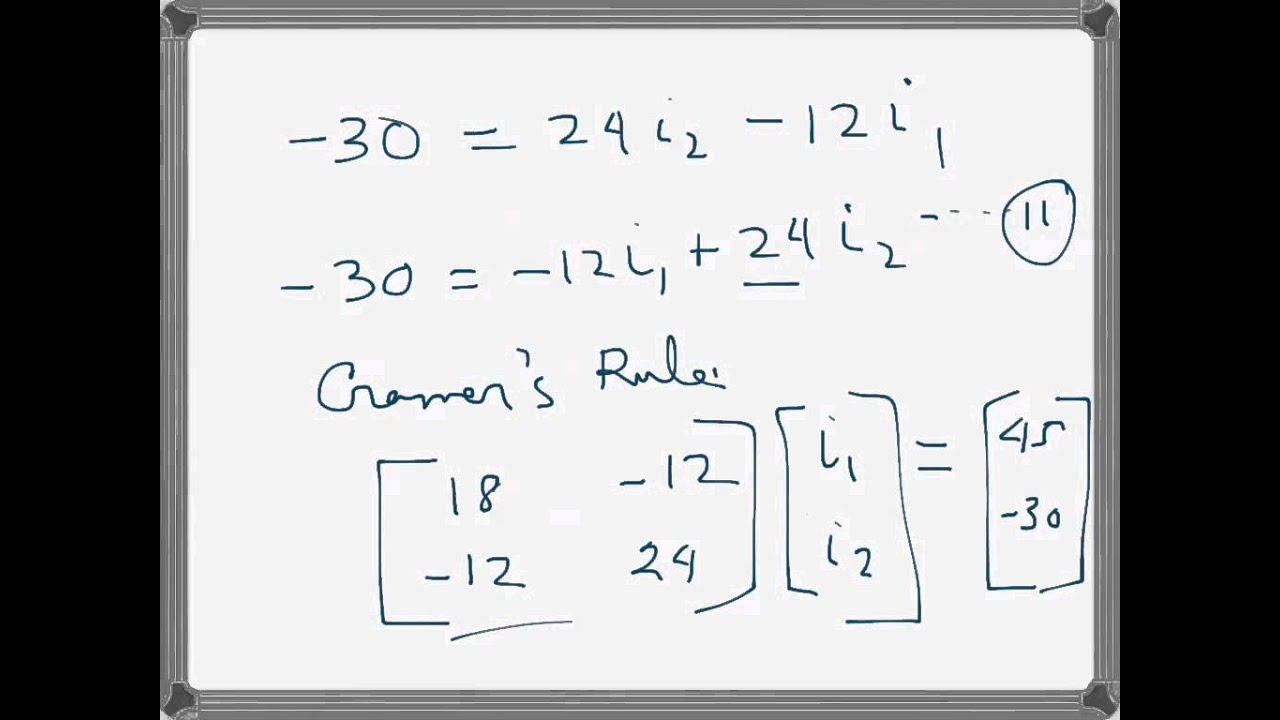 Electrical Engg: CKT solving using loop/mesh current method (problem example)