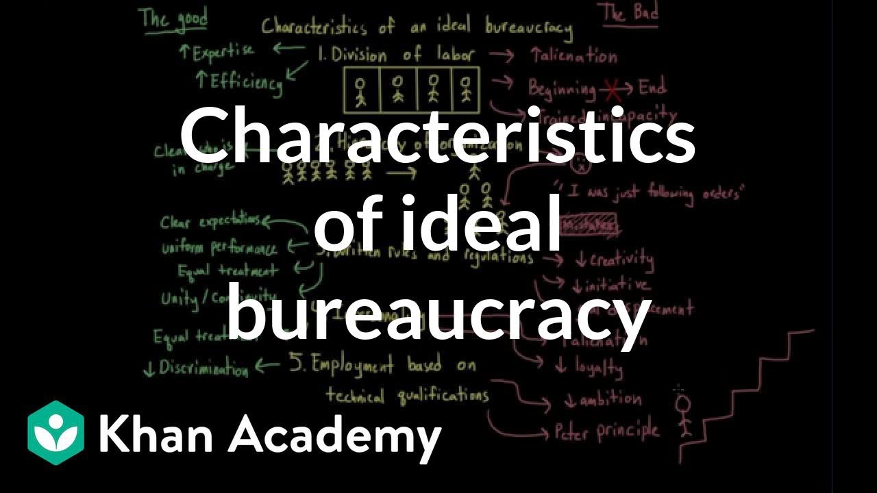 Characteristics of an ideal bureaucracy | MCAT | Khan Academy