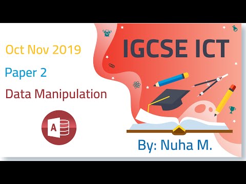 IGCSE ICT Oct Nov 2019 Paper 2 Data Manipulation Database Access