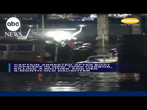 Captain arrested after boat capsizes in NY harbor, killing at least 2