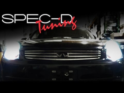 SPECDTUNING INSTALLATION VIDEO: 03-06 G35 4DR CCFL RETRO FIT PROJECTOR HEADLIGHTS