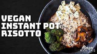 Easy Vegan Instant Pot Mushroom Risotto with Dashi , Tofu, + Air-Fried Broccoli | Japanese Risotto