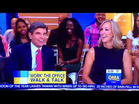GMA Lauren Reehl with Michael Strahan - Work the Office Walk & Talk segment
