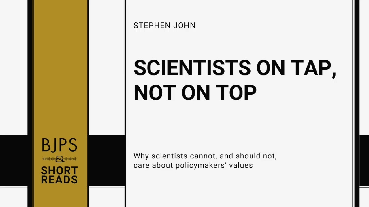 Scientists on Tap, Not on Top | BJPS Short Reads