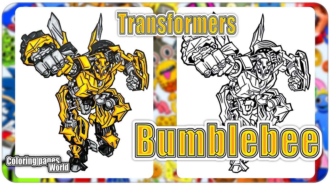 Bumblebee Transformers coloring book / How to colors Bumblebee