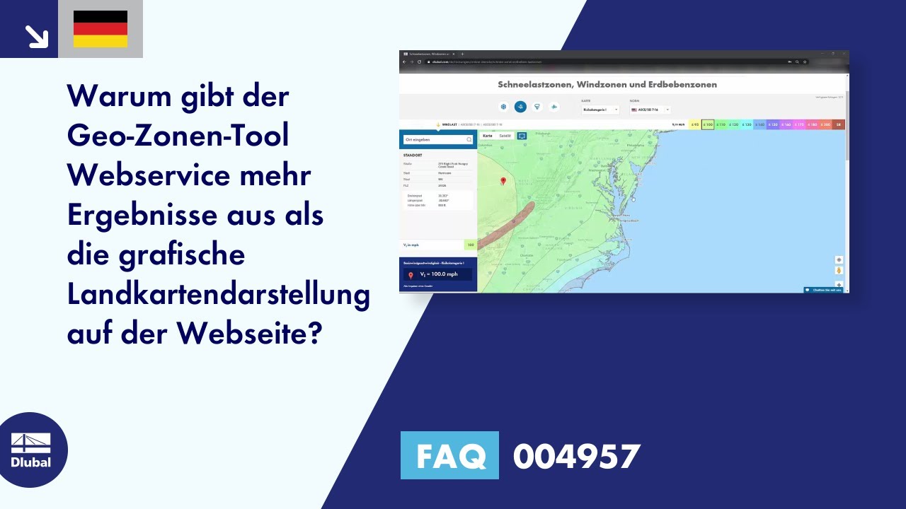 FAQ 004957 | Warum gibt der Geo-Zonen-Tool Webservice mehr Ergebnisse aus als die grafische Landk...