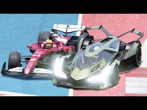 Ferrari F1 2025 vs Lamborghini Lambo V12 Vision Gran Turismo at Circuit of The Americas