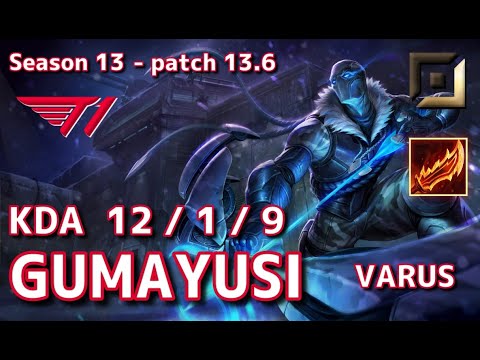 【KRサーバー/C1】T1 Gumayusi ヴァルス(Varus) VS サミーラ(Samira) BOT - Patch13.6 KR Ranked【LoL】