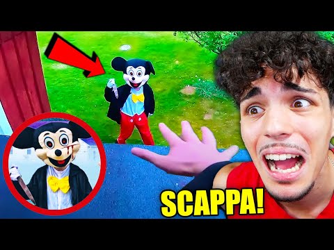 DON'T GET CAUGHT BY KILLER MICKEY at NIGHT!😱 IF YOU SEE HIM RUN AWAY!