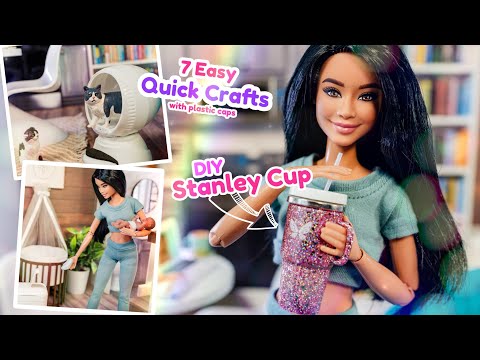 How To Make Mini Stanley Cup &  More | 7 Quick Crafts for Caps: Baby Diaper Pail, Robot Litter Box