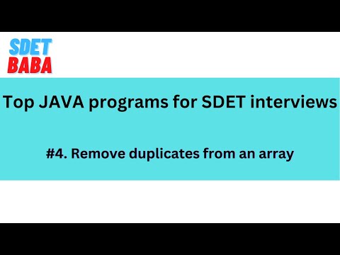 4 Java Program To Remove The Duplicates From An Array Sdet Array Sdetbabaqaautomation Java