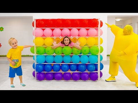 Chris and Mom Balloons Cube Challenge and other funny stories for kids