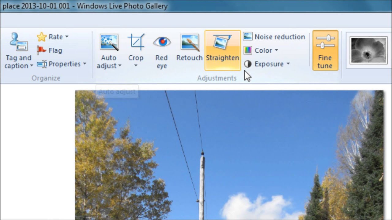 Windows Live Photo Gallery Photo editing tutorial