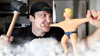 Science Experiment LIQUID NITROGEN vs STRETCH ARMSTRONG (DANGER ALERT)