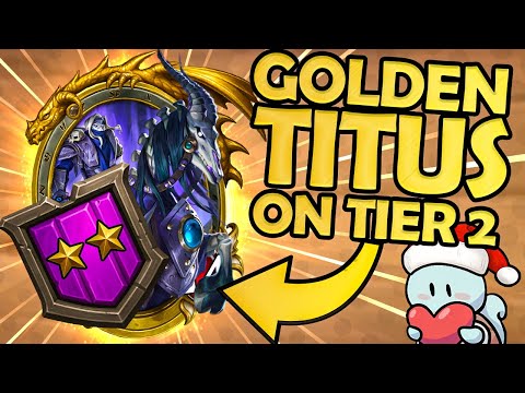 GOLDEN TITUS on Tier 2?! | Hearthstone Battlegrounds