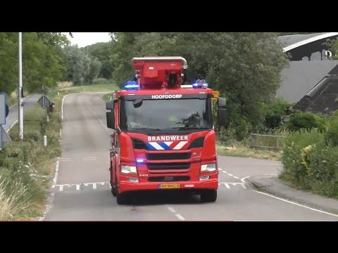 Tankautospuit 122430 Velsen Zuid + Hoogwerker 124250 Hoofddorp met spoed naar een OMS in Spaarndam