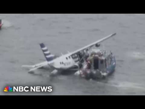 ‘Mayday, mayday, mayday’: Seaplane makes hard landing in East River, injuring two