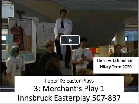 Medieval German Easterplays 3: Merchants versus Marys (i) in the Innsbruck Easterplay