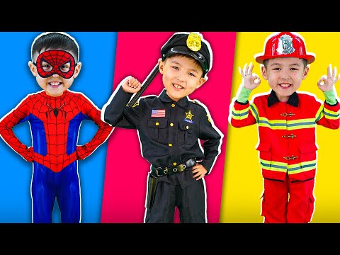 Policeman, Spiderman and Fireman Song | Police Officer Song + Best Kids Songs & Nursery Rhymes