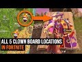 ALL 5 Clown Board Locations in Fortnite - Season 6 Challenges
