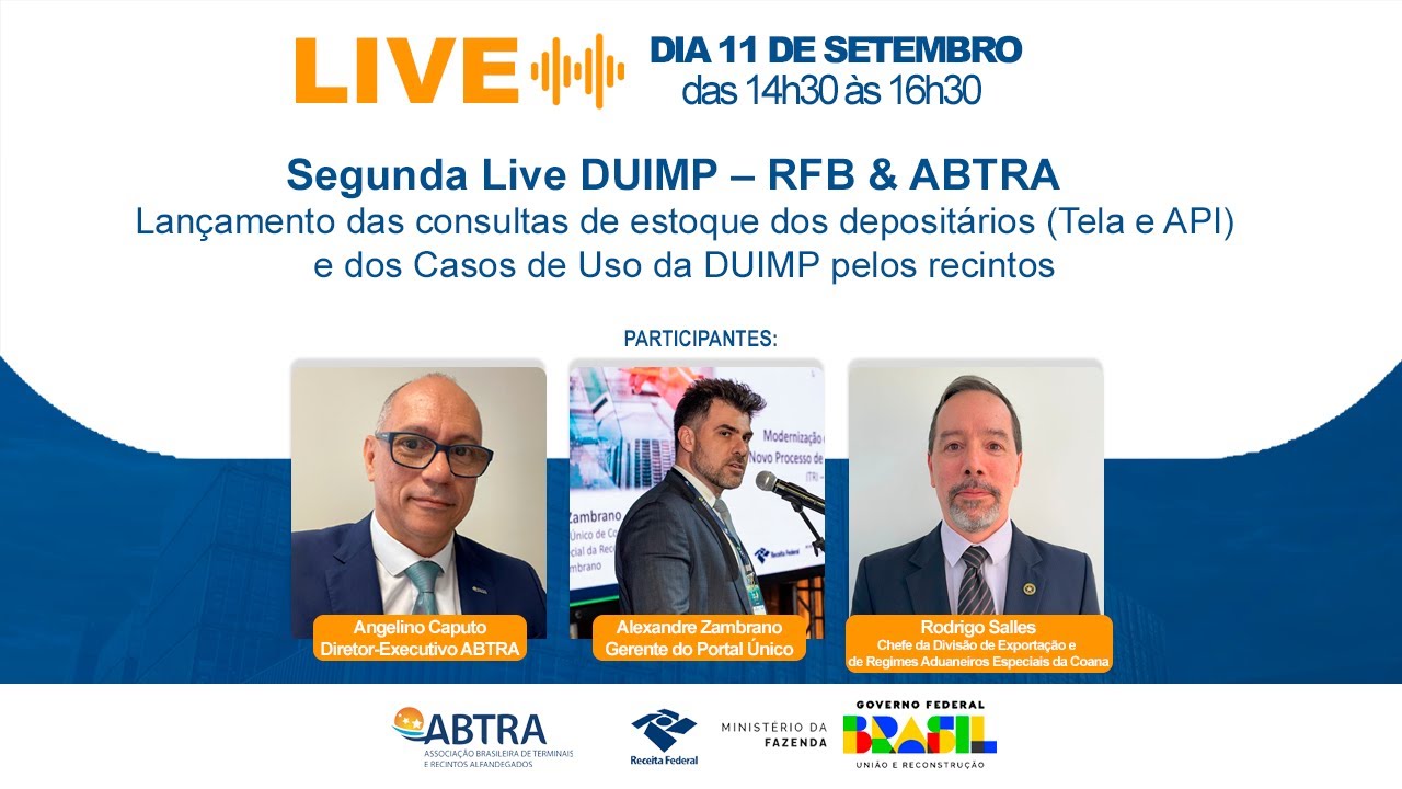 Segunda Live DUIMP – RFB & ABTRA