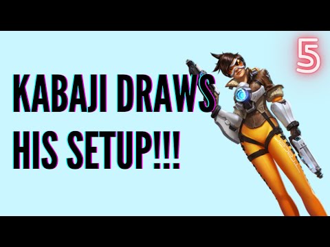Kabaji is a paint.exe pro! Draws his setup | Overwatch Funny Twitch Moments 5