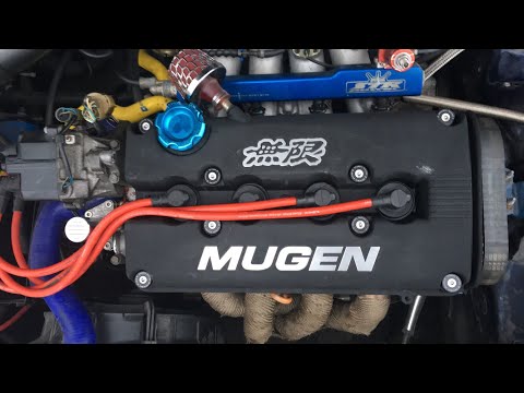 Skunk2 Low-Profile Valve Cover Hardware Install On Wrinkle Black Mugen Valve Cover